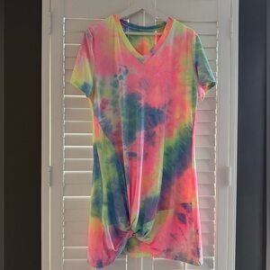 Tie-Dye V-Neck Coverup